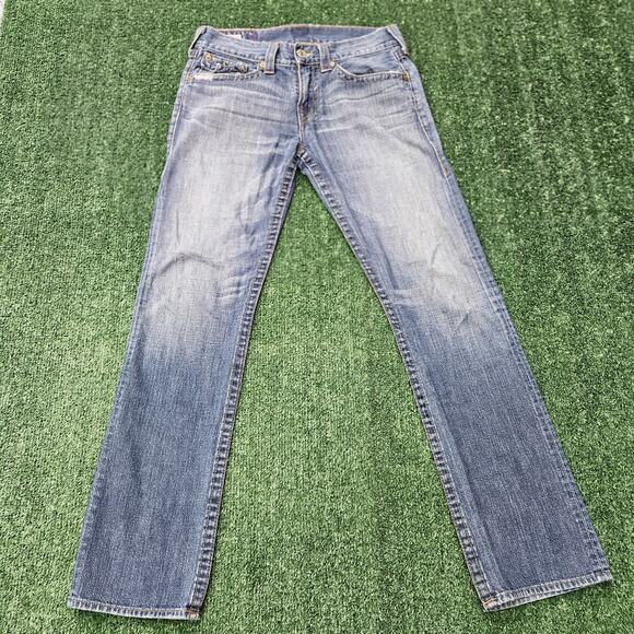 True Religion Original Ricky Mens Jeans 31x32 Made In USA Blue Jeans Denim Pants - Picture 2 of 15